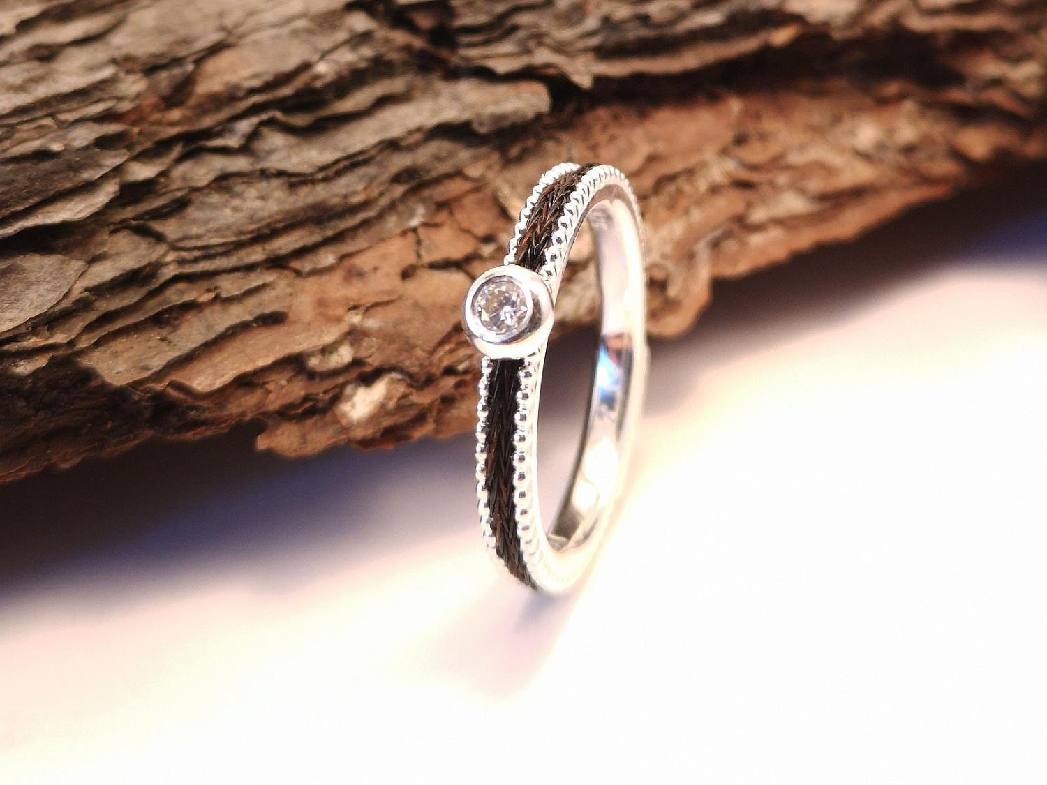 Schmaler 925 Silberring mit großem Swarovski Stein