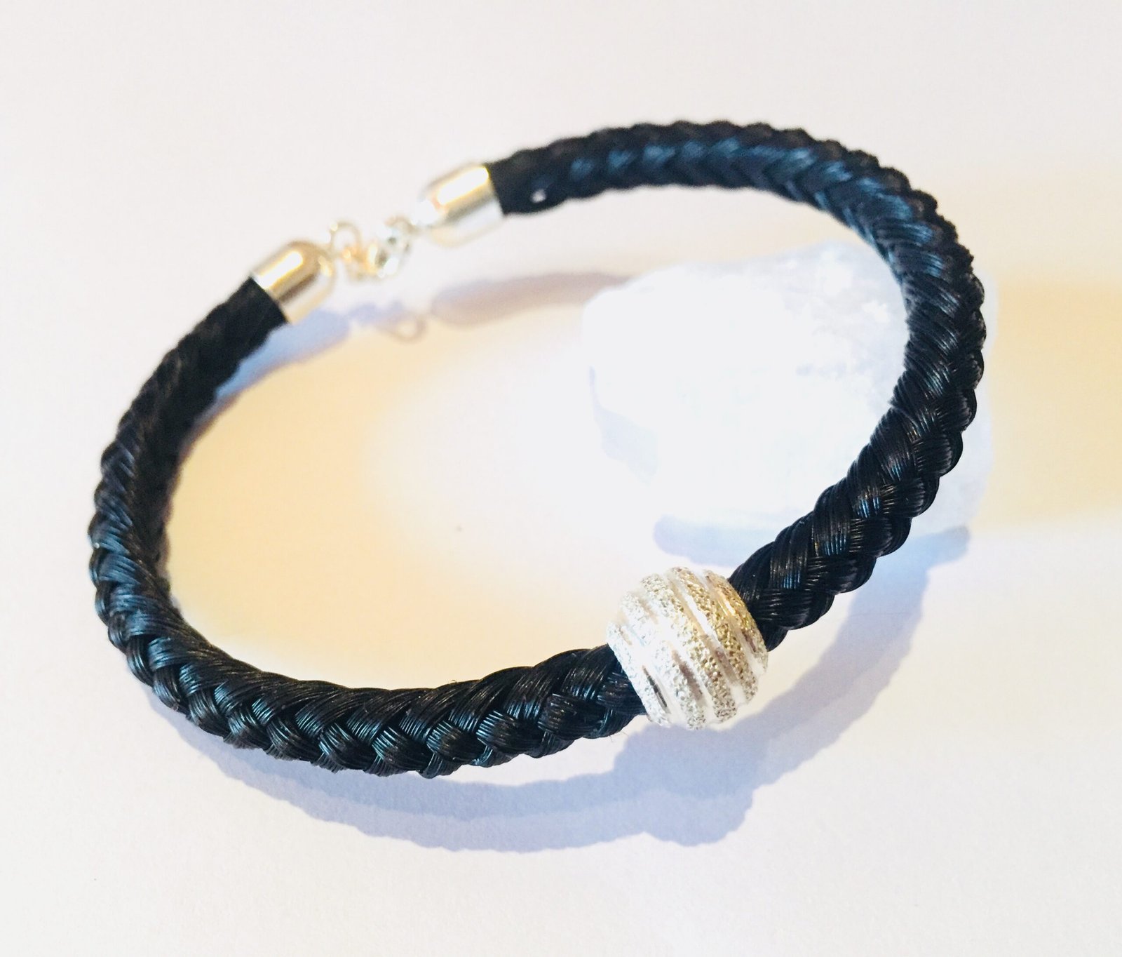 Armband Pferdehaar mit Silberperle