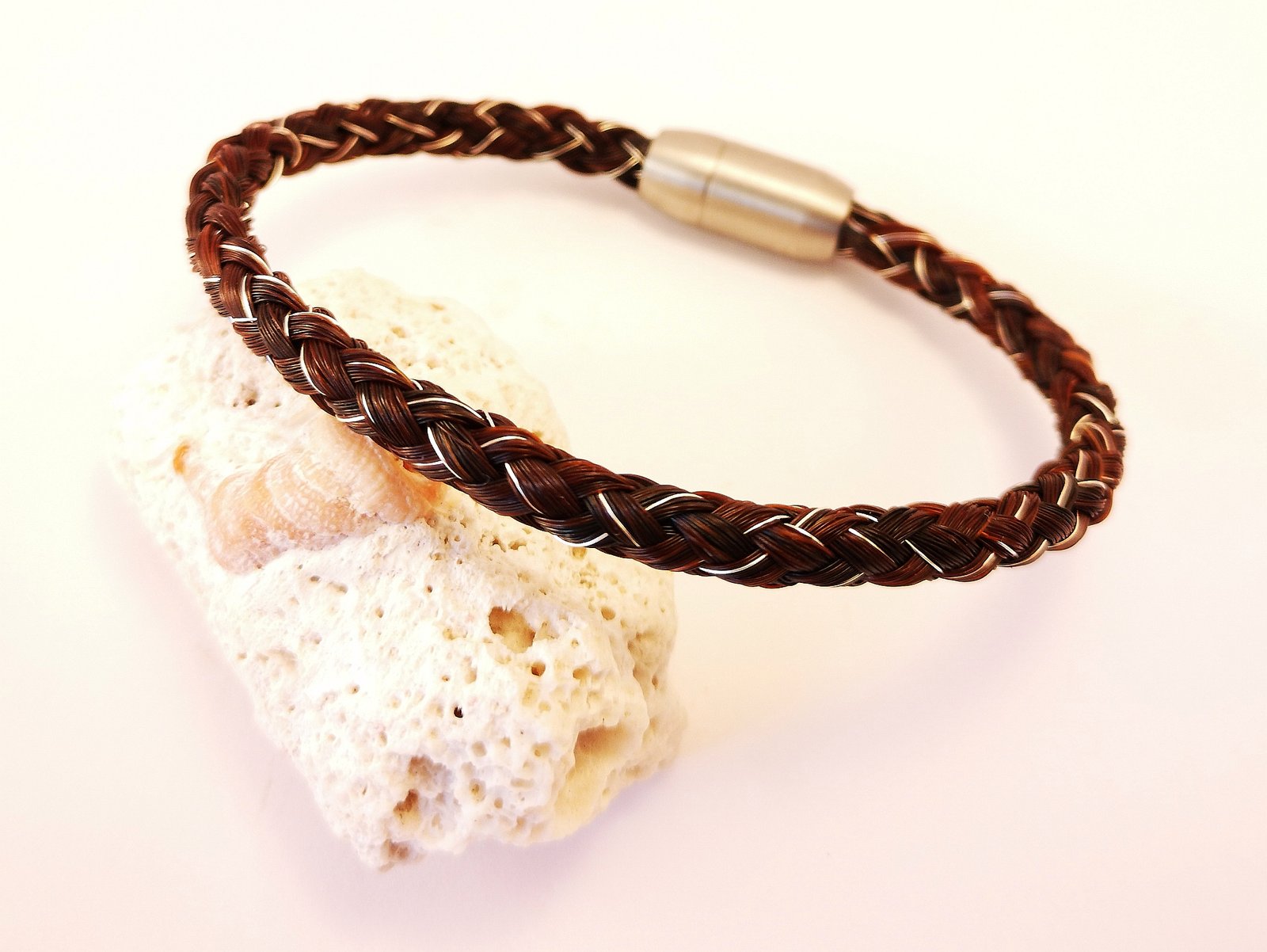 Armband Pferdehaar mit Silberfaden