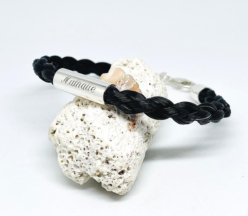 Armband lange Silberröhre mit Gravur