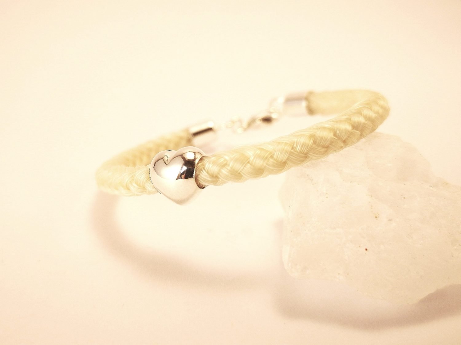 Armband aus Pferdehaar / Schweifhaar mit 925 Silberherz